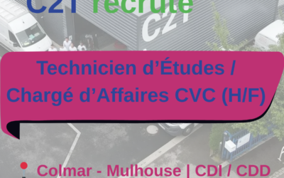 Technicien d’Études / Chargé d’Affaires CVC (H/F)     📍 Colmar – Mulhouse I CDI / CDD